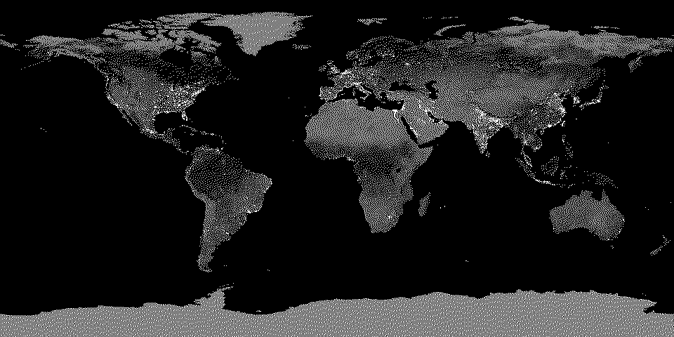 Dithered Earth at night